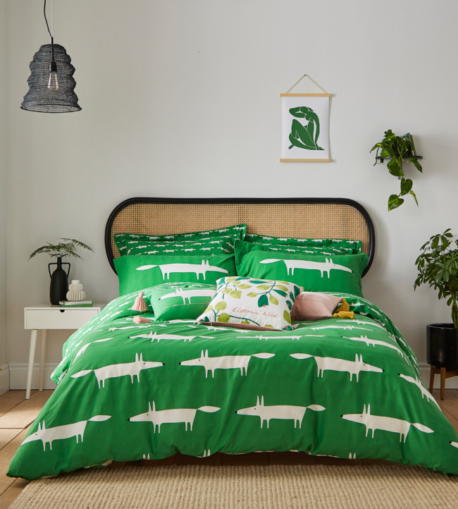 Mr Fox Bedding Set In Mint Leaf Scion Living